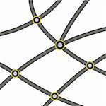 web of ashalted roads with crossroads vector