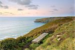 Cornish Seascape looking over the Celtic sea from the South West Coastal Path.