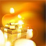 stylish shiny christmas golden gift box