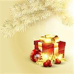 beautiful christmas gift box shiny background