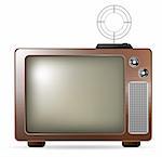 Retro TV with antenna vector eps10 illustration