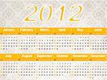 Beautiful calendar of the year two thousand and twelve