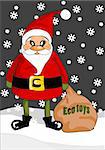 Santa Claus with eco toys bag - holidays time