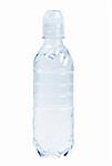 Plastic bottle with water isolated over white background