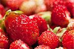 Macro view of a heap of fresh strawberries