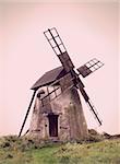 Ancient traditional windmill on the island of Gotland, Sweden