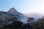 The view on top of the mountain Adam's Peak, early morning . Sri Lanka