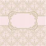 Template frame design for greeting card . Background - seamless pattern.