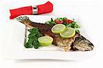 roasted trout miller with parsley salad with