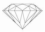 Simple black and white diamond outline icon or symbol