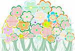 Perfect spring daisies border isolated on white background. vector