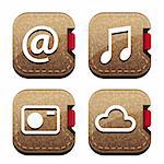 Set of four brown folder icons