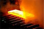 hot steel on conveyor