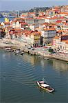 Portugal. Porto city. View of Douro river embankment in the morning