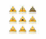 Hazard road sign set. Vector illustration