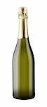 Sparkling White Wine Bottle, Champagne bottle isolated on a white background supplied with a hand drawn clipping path.