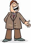 cartoon illustration of funny man in suit