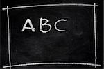 ABC written with chalk on blackboard