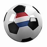 Soccer Ball with the flag of the Netherlands on it - highly detailed clipping path included