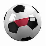 Soccer Ball with the flag of Poland on it - highly detailed clipping path included