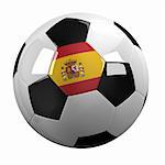 Soccer Ball with the flag of Spain on it - highly detailed clipping path included