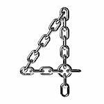 Illustration of a figure 4 from a chain on a white background