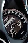 Fast car speedometer closeup detail