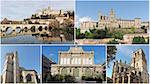 monuments and gothic architecture of cathedral, church and theater in Beziers, Languedoc, France