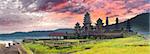 Temple Komala Tirta at sunrise time. Tamblingan lake. Bali