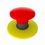 Red button isolated on white with workpath (3d render)