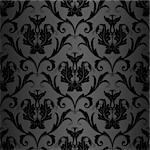 seamless black floral abstract wallpaper pattern background