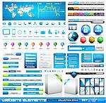 Premium infographics and Web stuff  master collection: graphs, histograms, arrows, chart, 3D globe, icons and a lot of related design elements.