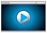 Web internet computer browser with video play button