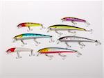 fishing lures isolated on the white background