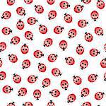Seamless ladybug pattern. Illustration of a designer on a white background