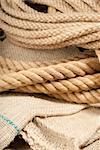 Thick and thin natural fiber rope