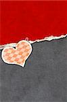 Grunge valentine background with old paper and leather texture
