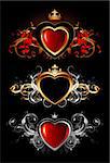 heart forms with ornate elements, this illustration may be useful as designer work