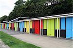 Beach Huts Multi Coloured in a row