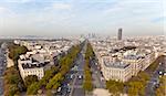 Avenue de la Grande Armee seen from the Arch of Triumph in Paris, France