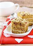 Traditional honey cake on plate