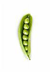 fresh green peas isolated on a white background.