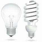 Icon set energy saving light bulb lamp glass electricity. Vector illustration.