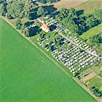 Aerial view of the cemetery with a chapel