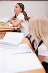 Portrait of pupils during a lesson in a classroom