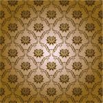 Seamless damask floral pattern. Flowers on a beige background. EPS 10