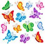 Various butterflies collection 1 - vector illustration.