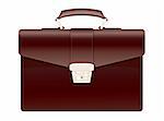 Realistic illustration of dark brown briefcase