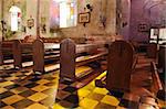 Inside of a very old catholic church