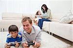 Young family enjoys spending their leisure time together